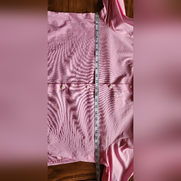 Calvin Klein Pink Stripe Button Stretch Cotton Shirt Slim Fit XL Long Sleeve - Picture 9 of 12